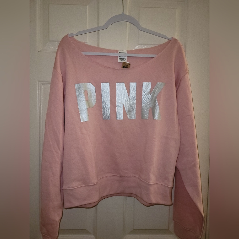 VS PINK scoopneck pull over crop